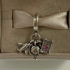 Pandora Airplane, Globe & Suitcase Dangle …
